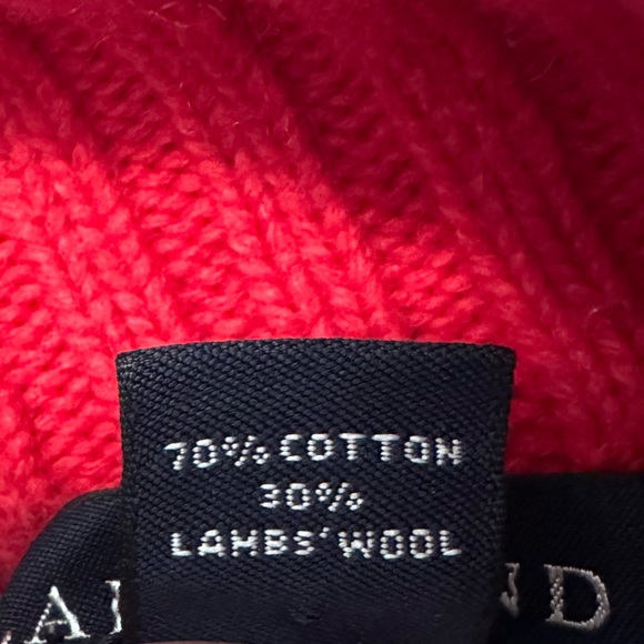 Vtg Lands End Nordic Fair Isle Red Snowflake Quarter Zip Sweater Cotton & Wool - Picture 10 of 10